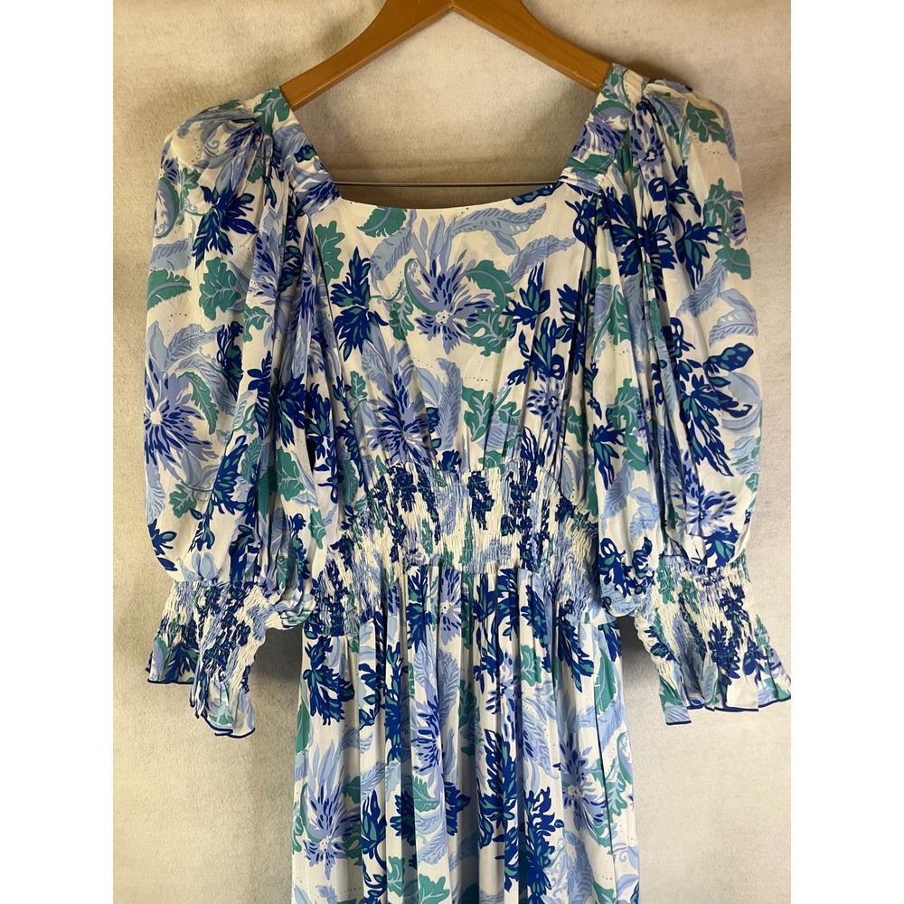 Feather & Find maxi‎ dress blue and white floral vi Sz vibrant bohemian - Picture 7 of 7